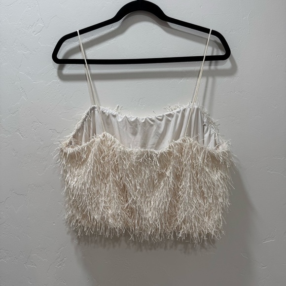 NWT Anthropologie Sunday in Brooklyn Fringe Crop Camisole Cream Women's XL - Picture 5 of 11